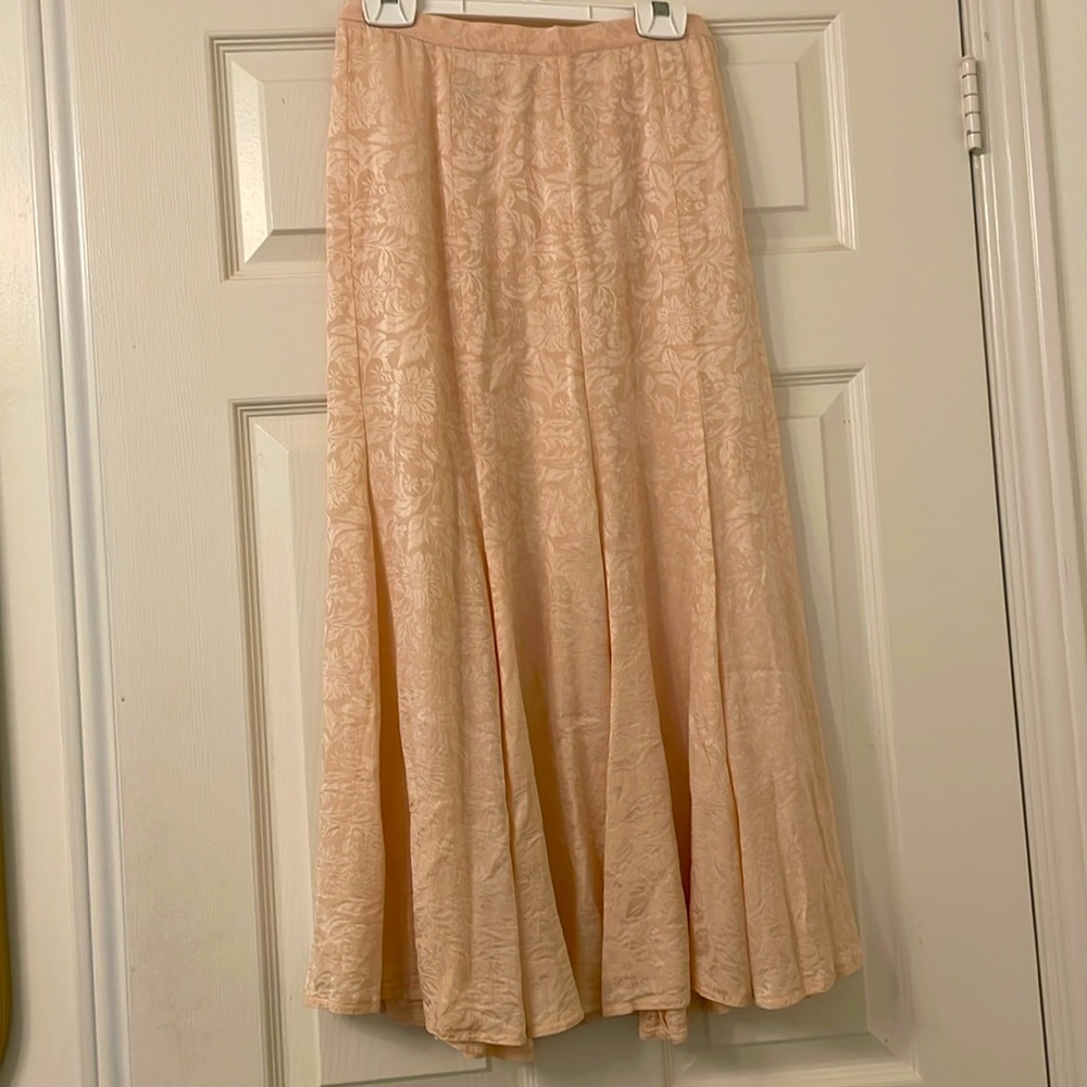 Vintage baby pink 100% Silk Skirt